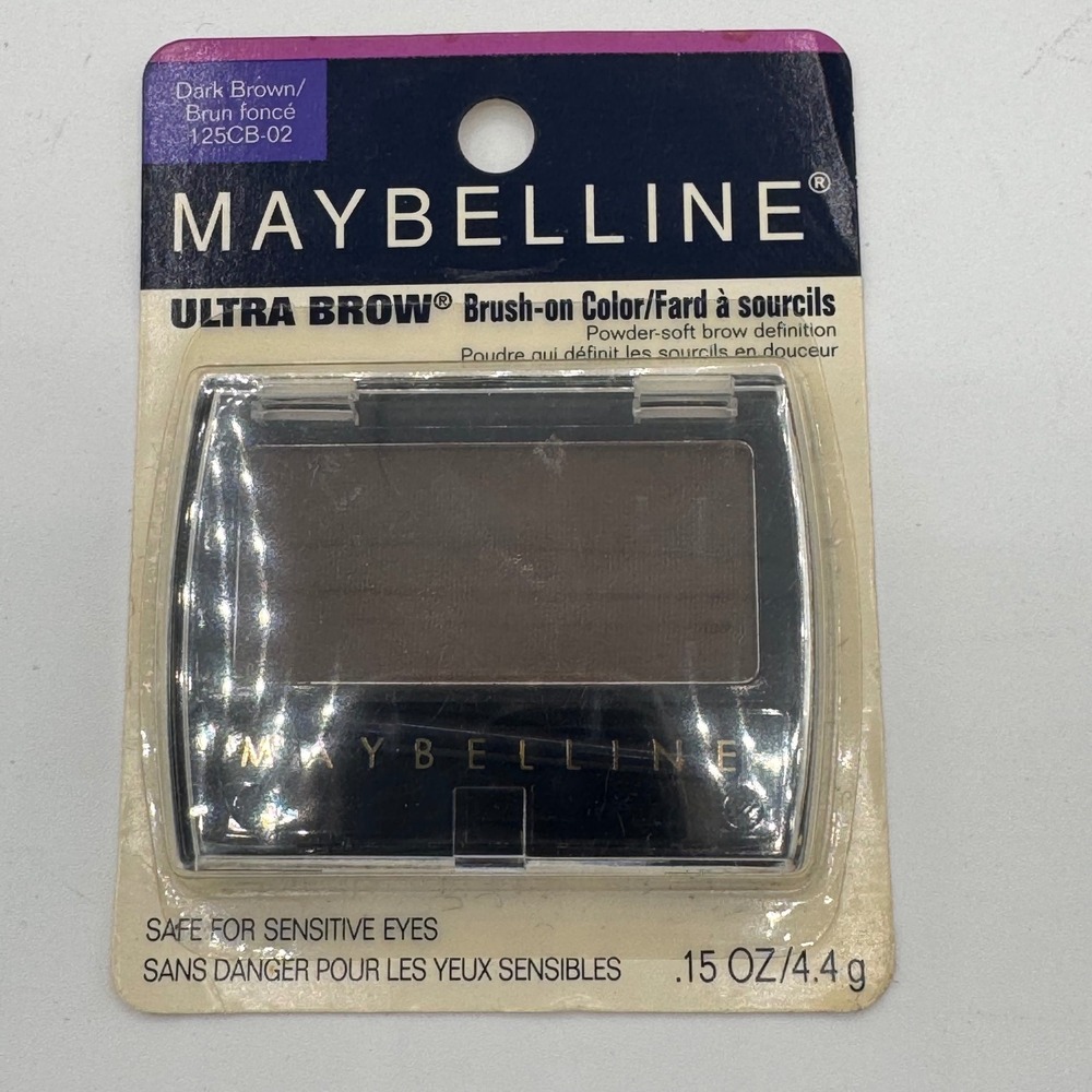 Maybelline Ultra Brow Brush-on Color Dark Brown 125CB-02 Vintage 1997 New Sealed